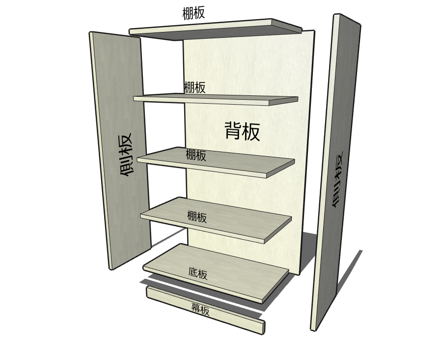 棚の分解図