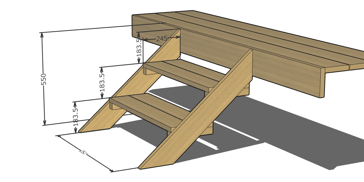 庭造りdiy オリジナルウッドデッキを設計しよう 階段編 Cadiy3dオフィシャルサイト